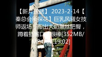 【新片速遞】 2023-2-14【秦总会所探花】巨乳风骚女技师返场，掏出大奶黑丝肥臀，蹲着插嘴口活很棒[352MB/MP4/00:19:02]