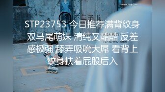 STP23753 今日推荐满背纹身双马尾萌妹 清纯又酷酷 反差感极强 舔弄吸吮大屌 看背上纹身扶着屁股后入